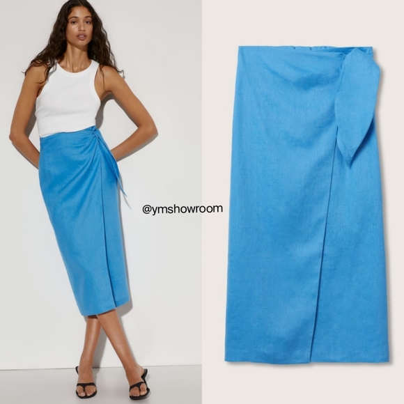 🔥Last 1🔥 MANGO Linen midi skirt - Picture 2 of 4